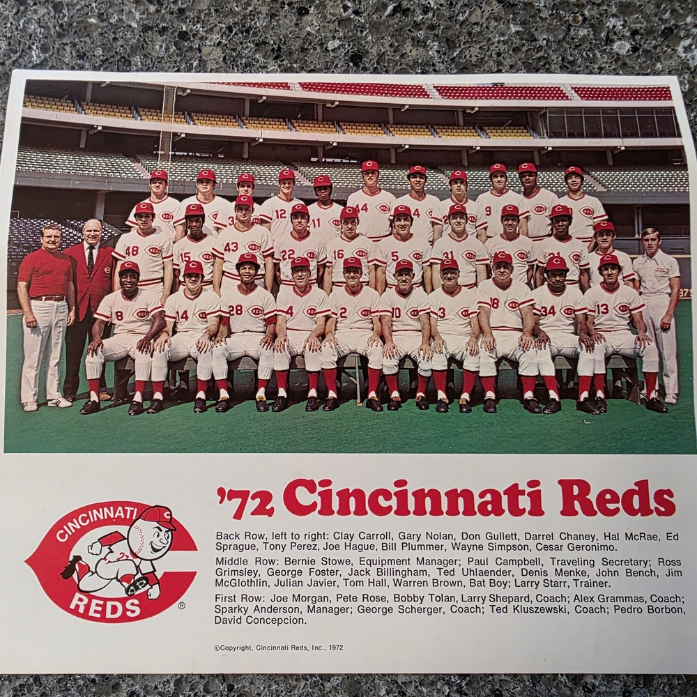 Cincinnati Reds 1972 Team Photo